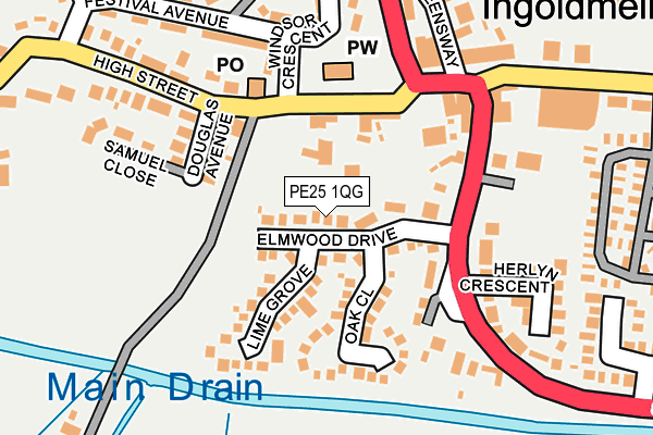PE25 1QG map - OS OpenMap – Local (Ordnance Survey) PE25 1QG map - OS OpenMap – Local (Ordnance Survey)