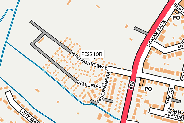 PE25 1QR map - OS OpenMap – Local (Ordnance Survey) PE25 1QR map - OS OpenMap – Local (Ordnance Survey)