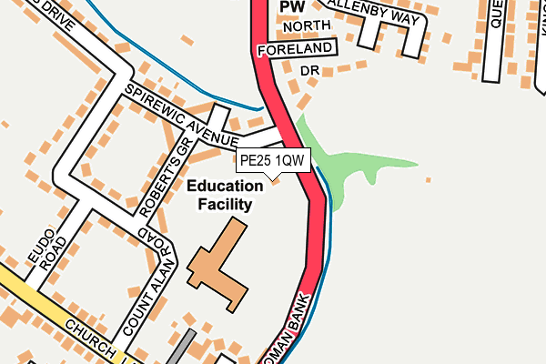 PE25 1QW map - OS OpenMap – Local (Ordnance Survey) PE25 1QW map - OS OpenMap – Local (Ordnance Survey)