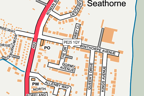 PE25 1QY map - OS OpenMap – Local (Ordnance Survey) PE25 1QY map - OS OpenMap – Local (Ordnance Survey)