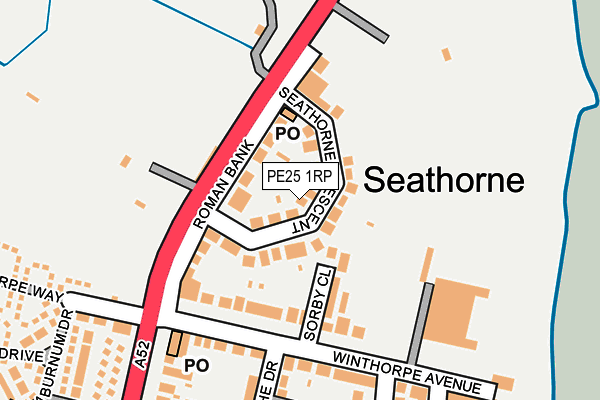 PE25 1RP map - OS OpenMap – Local (Ordnance Survey)