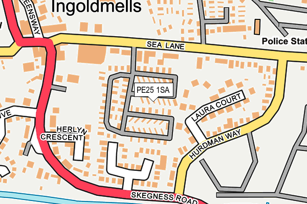 PE25 1SA map - OS OpenMap – Local (Ordnance Survey) PE25 1SA map - OS OpenMap – Local (Ordnance Survey)