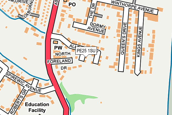 PE25 1SU map - OS OpenMap – Local (Ordnance Survey) PE25 1SU map - OS OpenMap – Local (Ordnance Survey)
