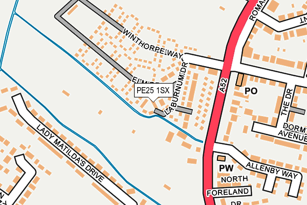 PE25 1SX map - OS OpenMap – Local (Ordnance Survey) PE25 1SX map - OS OpenMap – Local (Ordnance Survey)
