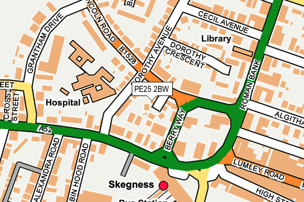 PE25 2BW map - OS OpenMap – Local (Ordnance Survey)