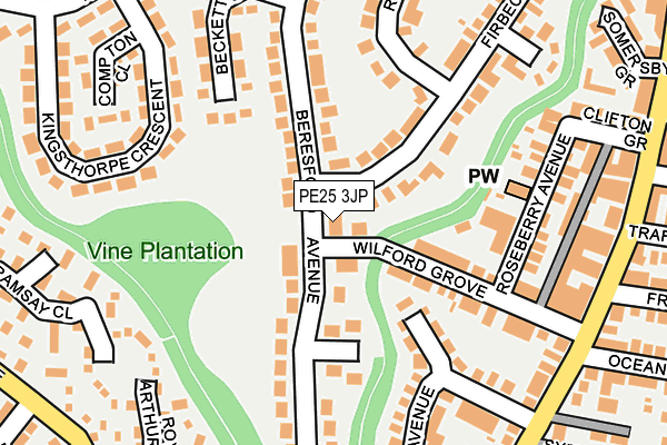 PE25 3JP map - OS OpenMap – Local (Ordnance Survey) PE25 3JP map - OS OpenMap – Local (Ordnance Survey)