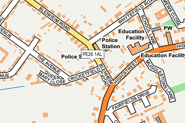 PE26 1AL map - OS OpenMap – Local (Ordnance Survey) PE26 1AL map - OS OpenMap – Local (Ordnance Survey)