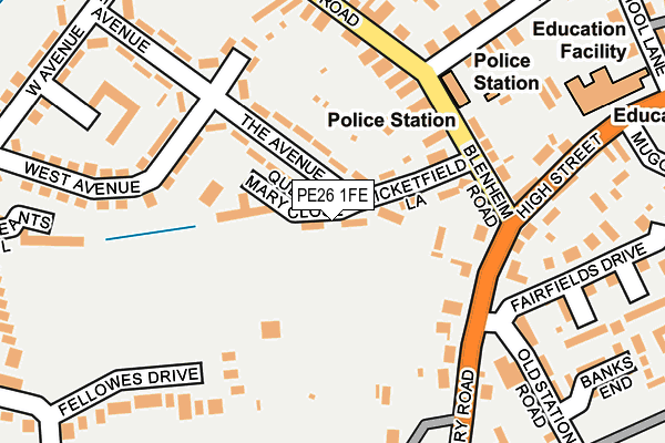 PE26 1FE map - OS OpenMap – Local (Ordnance Survey) PE26 1FE map - OS OpenMap – Local (Ordnance Survey)