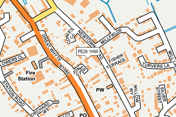 PE26 1HW map - OS OpenMap – Local (Ordnance Survey) PE26 1HW map - OS OpenMap – Local (Ordnance Survey)