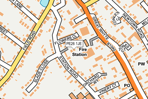 PE26 1JE map - OS OpenMap – Local (Ordnance Survey) PE26 1JE map - OS OpenMap – Local (Ordnance Survey)