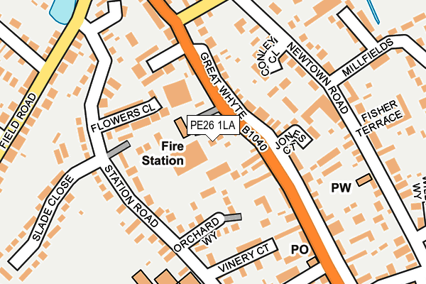 PE26 1LA map - OS OpenMap – Local (Ordnance Survey) PE26 1LA map - OS OpenMap – Local (Ordnance Survey)