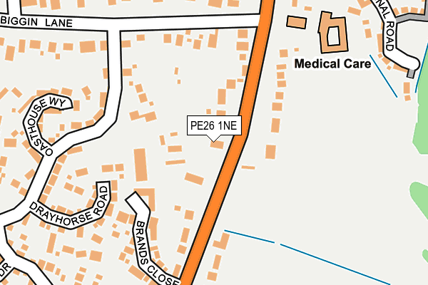 PE26 1NE map - OS OpenMap – Local (Ordnance Survey) PE26 1NE map - OS OpenMap – Local (Ordnance Survey)