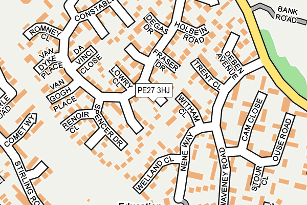 PE27 3HJ map - OS OpenMap – Local (Ordnance Survey) PE27 3HJ map - OS OpenMap – Local (Ordnance Survey)