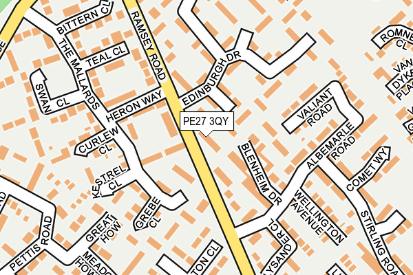 PE27 3QY map - OS OpenMap – Local (Ordnance Survey) PE27 3QY map - OS OpenMap – Local (Ordnance Survey)