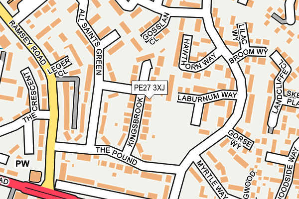 PE27 3XJ map - OS OpenMap – Local (Ordnance Survey) PE27 3XJ map - OS OpenMap – Local (Ordnance Survey)
