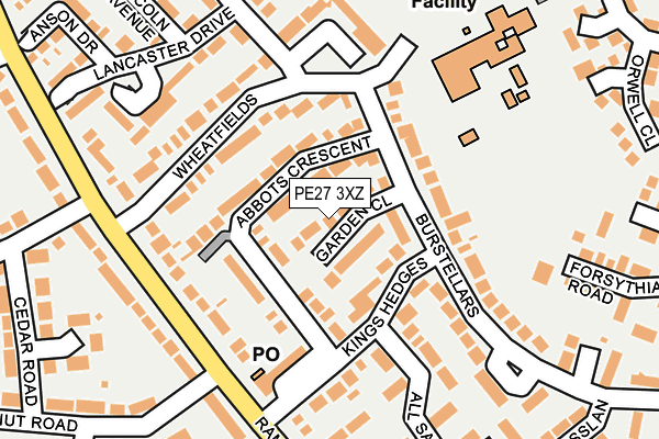 PE27 3XZ map - OS OpenMap – Local (Ordnance Survey) PE27 3XZ map - OS OpenMap – Local (Ordnance Survey)