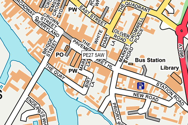 PE27 5AW map - OS OpenMap – Local (Ordnance Survey) PE27 5AW map - OS OpenMap – Local (Ordnance Survey)
