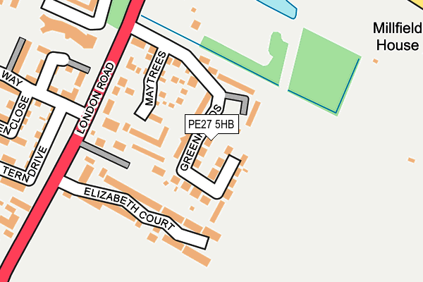PE27 5HB map - OS OpenMap – Local (Ordnance Survey) PE27 5HB map - OS OpenMap – Local (Ordnance Survey)