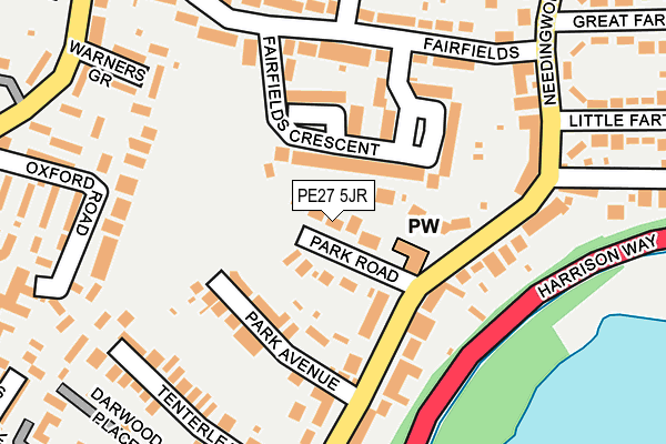 PE27 5JR map - OS OpenMap – Local (Ordnance Survey) PE27 5JR map - OS OpenMap – Local (Ordnance Survey)