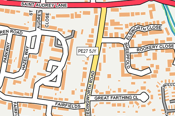 PE27 5JY map - OS OpenMap – Local (Ordnance Survey) PE27 5JY map - OS OpenMap – Local (Ordnance Survey)
