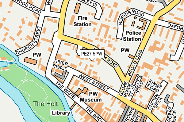 PE27 5PW map - OS OpenMap – Local (Ordnance Survey) PE27 5PW map - OS OpenMap – Local (Ordnance Survey)