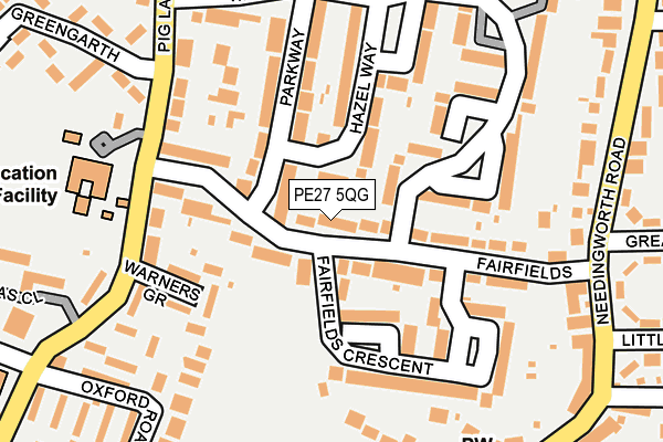 PE27 5QG map - OS OpenMap – Local (Ordnance Survey) PE27 5QG map - OS OpenMap – Local (Ordnance Survey)