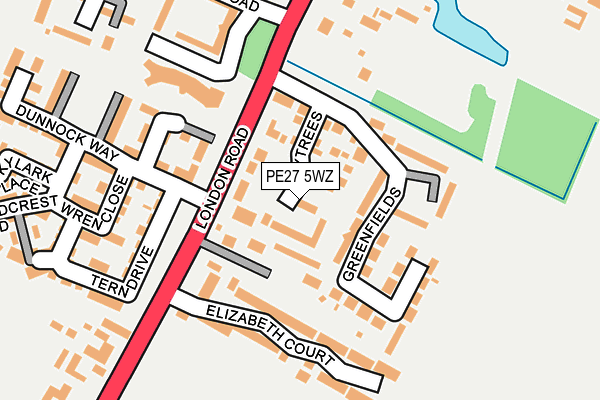 PE27 5WZ map - OS OpenMap – Local (Ordnance Survey) PE27 5WZ map - OS OpenMap – Local (Ordnance Survey)