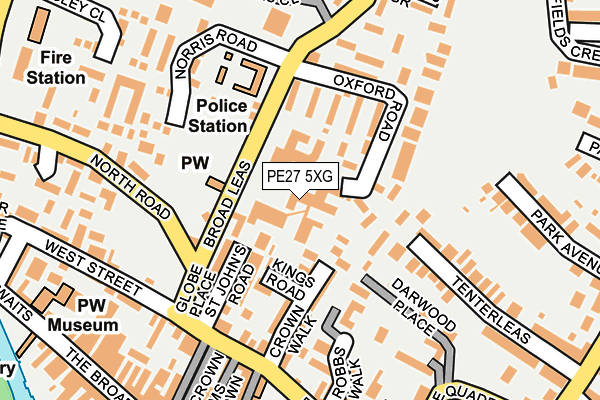 PE27 5XG map - OS OpenMap – Local (Ordnance Survey) PE27 5XG map - OS OpenMap – Local (Ordnance Survey)