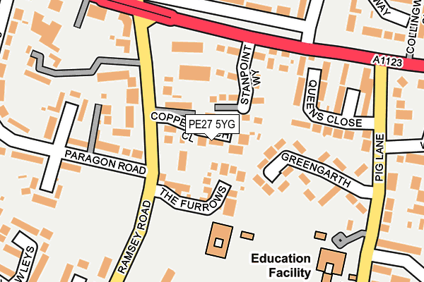 PE27 5YG map - OS OpenMap – Local (Ordnance Survey) PE27 5YG map - OS OpenMap – Local (Ordnance Survey)