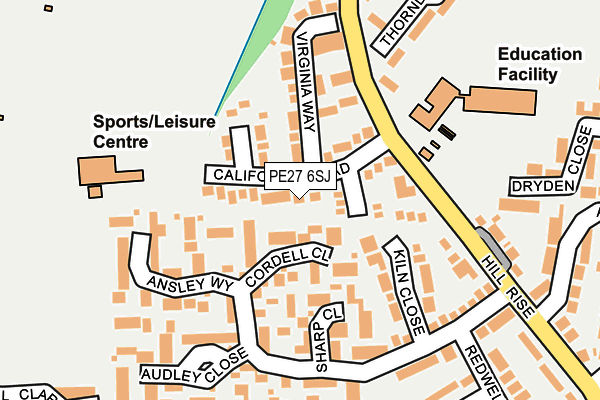PE27 6SJ map - OS OpenMap – Local (Ordnance Survey)