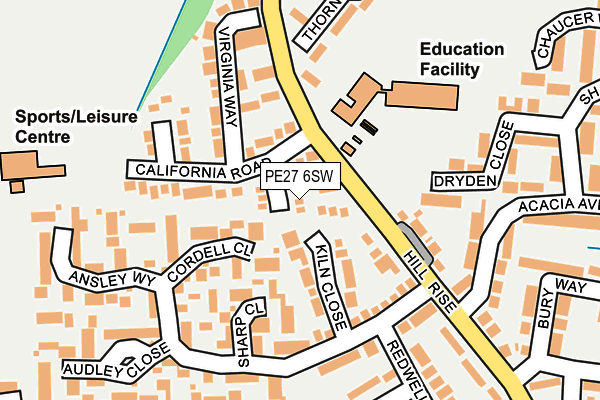 PE27 6SW map - OS OpenMap – Local (Ordnance Survey) PE27 6SW map - OS OpenMap – Local (Ordnance Survey)