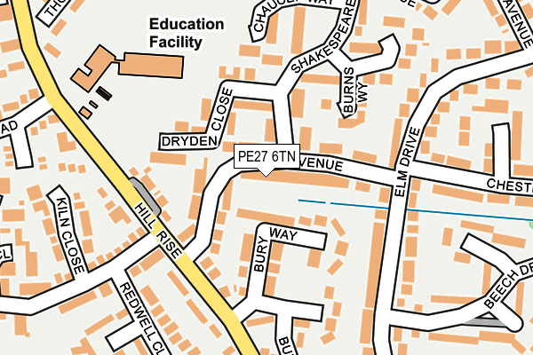 PE27 6TN map - OS OpenMap – Local (Ordnance Survey) PE27 6TN map - OS OpenMap – Local (Ordnance Survey)