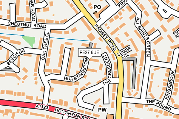 PE27 6UE map - OS OpenMap – Local (Ordnance Survey) PE27 6UE map - OS OpenMap – Local (Ordnance Survey)