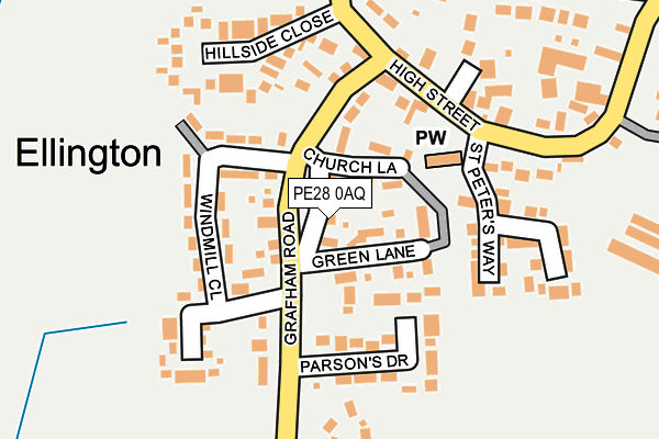 PE28 0AQ map - OS OpenMap – Local (Ordnance Survey)