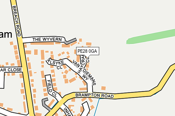 PE28 0GA map - OS OpenMap – Local (Ordnance Survey) PE28 0GA map - OS OpenMap – Local (Ordnance Survey)