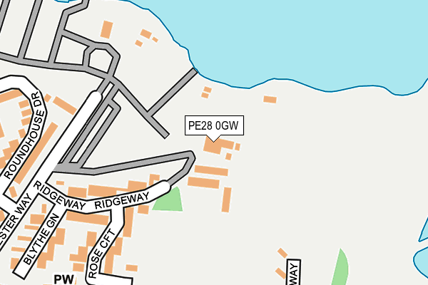 PE28 0GW map - OS OpenMap – Local (Ordnance Survey) PE28 0GW map - OS OpenMap – Local (Ordnance Survey)