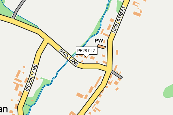 PE28 0LZ map - OS OpenMap – Local (Ordnance Survey)