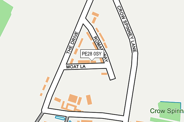 PE28 0SY map - OS OpenMap – Local (Ordnance Survey) PE28 0SY map - OS OpenMap – Local (Ordnance Survey)