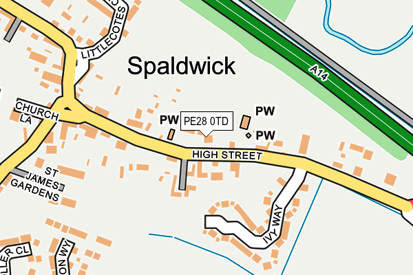 PE28 0TD map - OS OpenMap – Local (Ordnance Survey)