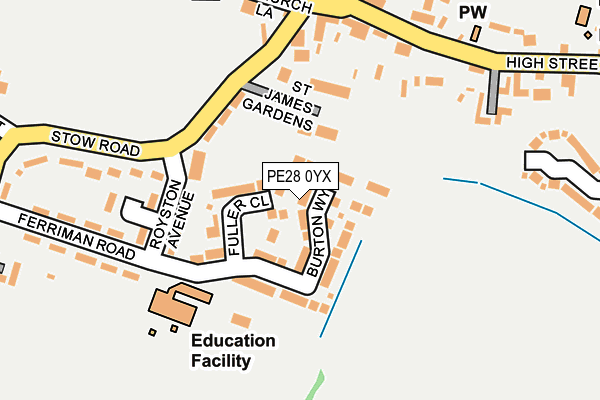 PE28 0YX map - OS OpenMap – Local (Ordnance Survey) PE28 0YX map - OS OpenMap – Local (Ordnance Survey)