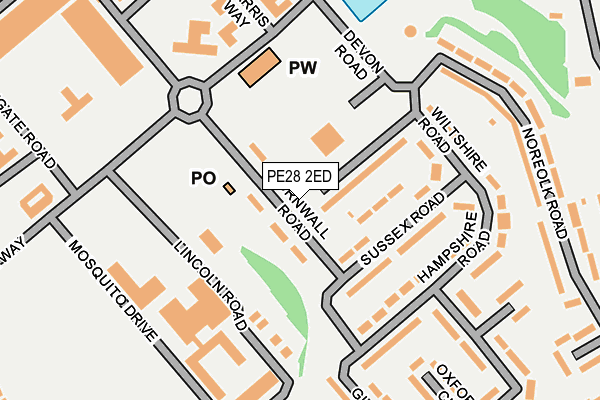 PE28 2ED map - OS OpenMap – Local (Ordnance Survey) PE28 2ED map - OS OpenMap – Local (Ordnance Survey)