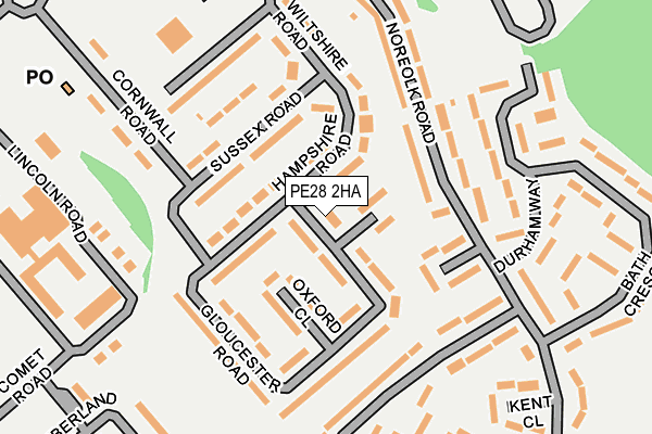 PE28 2HA map - OS OpenMap – Local (Ordnance Survey) PE28 2HA map - OS OpenMap – Local (Ordnance Survey)