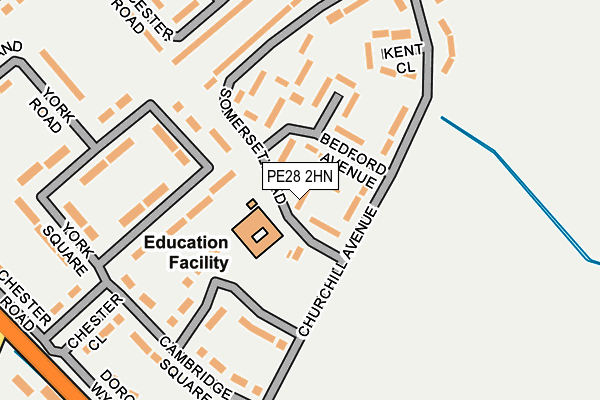 PE28 2HN map - OS OpenMap – Local (Ordnance Survey) PE28 2HN map - OS OpenMap – Local (Ordnance Survey)