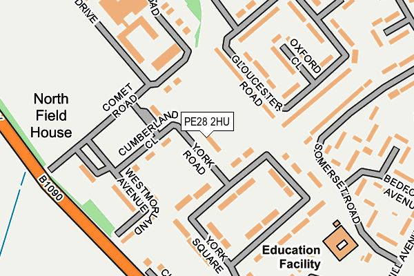 PE28 2HU map - OS OpenMap – Local (Ordnance Survey) PE28 2HU map - OS OpenMap – Local (Ordnance Survey)