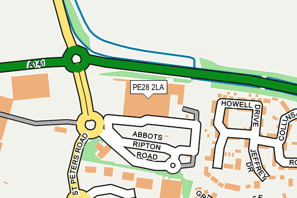 PE28 2LA map - OS OpenMap – Local (Ordnance Survey) PE28 2LA map - OS OpenMap – Local (Ordnance Survey)