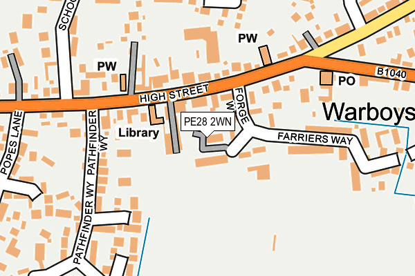 PE28 2WN map - OS OpenMap – Local (Ordnance Survey) PE28 2WN map - OS OpenMap – Local (Ordnance Survey)