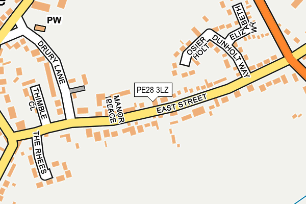 PE28 3LZ map - OS OpenMap – Local (Ordnance Survey) PE28 3LZ map - OS OpenMap – Local (Ordnance Survey)