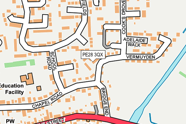 PE28 3QX map - OS OpenMap – Local (Ordnance Survey) PE28 3QX map - OS OpenMap – Local (Ordnance Survey)