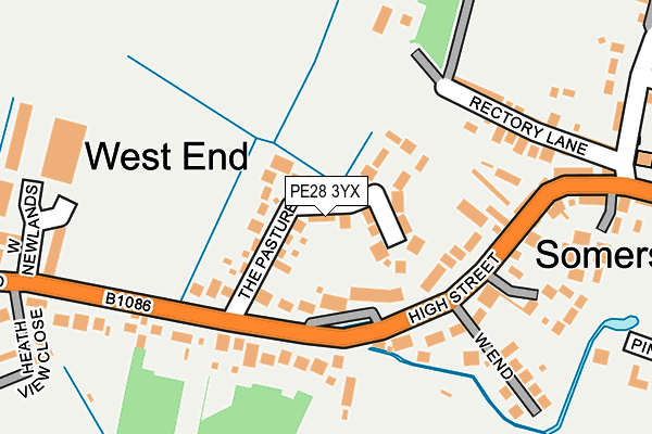 PE28 3YX map - OS OpenMap – Local (Ordnance Survey)