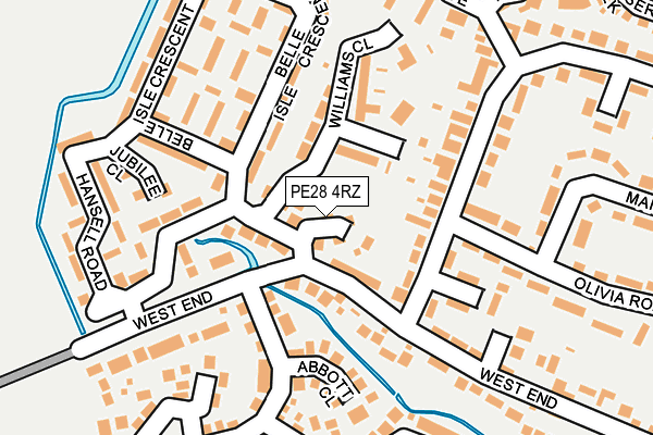 PE28 4RZ map - OS OpenMap – Local (Ordnance Survey)